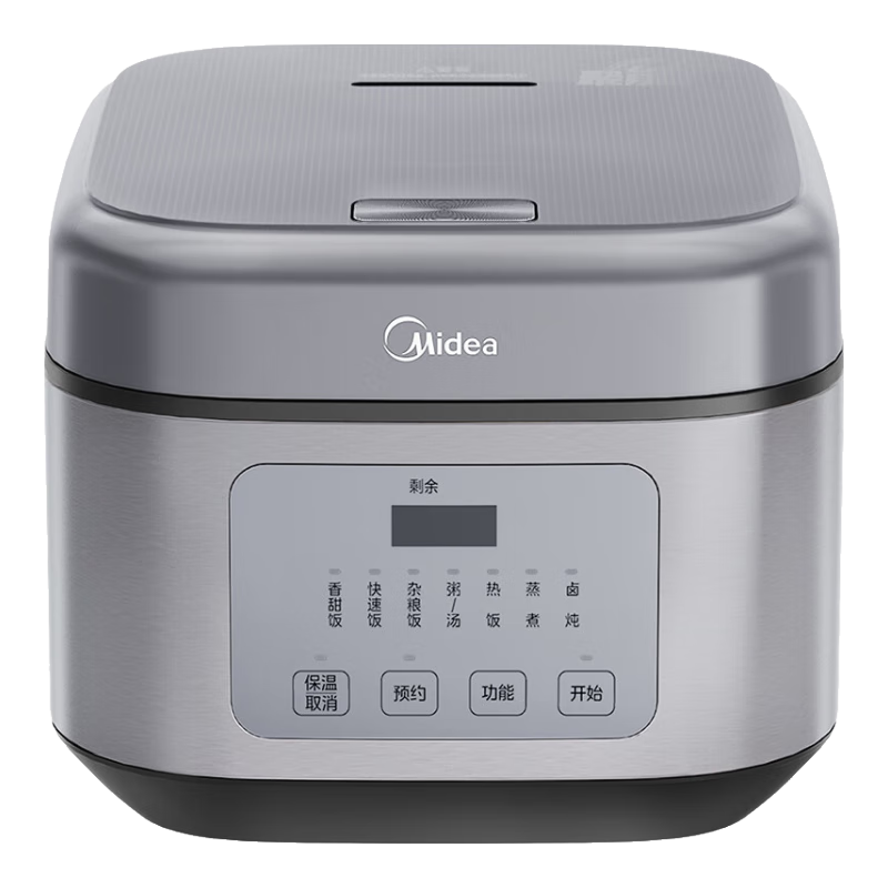 美的（Midea）电饭煲家用4L大容量3-4人智能预约不粘锅聚能微压香甜饭卤炖快速饭上蒸下煮品牌官方电饭锅RA477