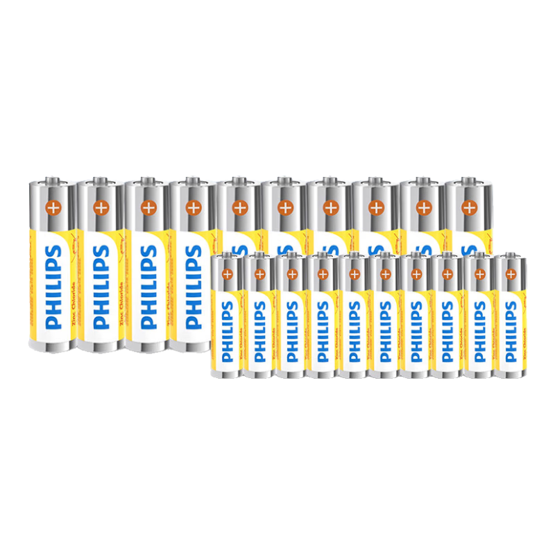 飞利浦（PHILIPS）碳性5号电池7号电池各10粒/20粒干电池适用遥控器/钟表/电子称/计算器/闹钟/耳温枪七号电池5号