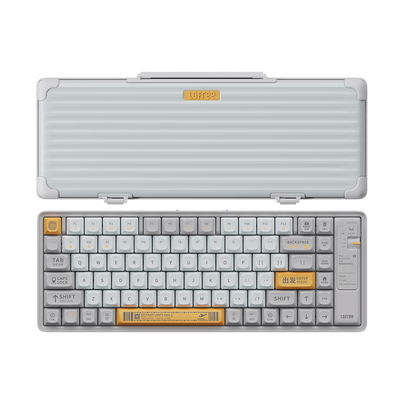 洛斐（LOFREE）洛斐小浪無線藍(lán)牙機(jī)械鍵盤茶軸84鍵電競(jìng)游戲筆記本鍵盤 小浪藍(lán)牙機(jī)械鍵盤-灰色(贈(zèng)定制貼紙2張) 官方標(biāo)配_是_茶軸