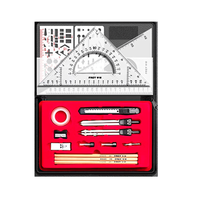 金值机械工程制图绘图工具套装绘图仪cad制图绘图大学生机械土木建筑专业画图作图圆规分规尺子工具包