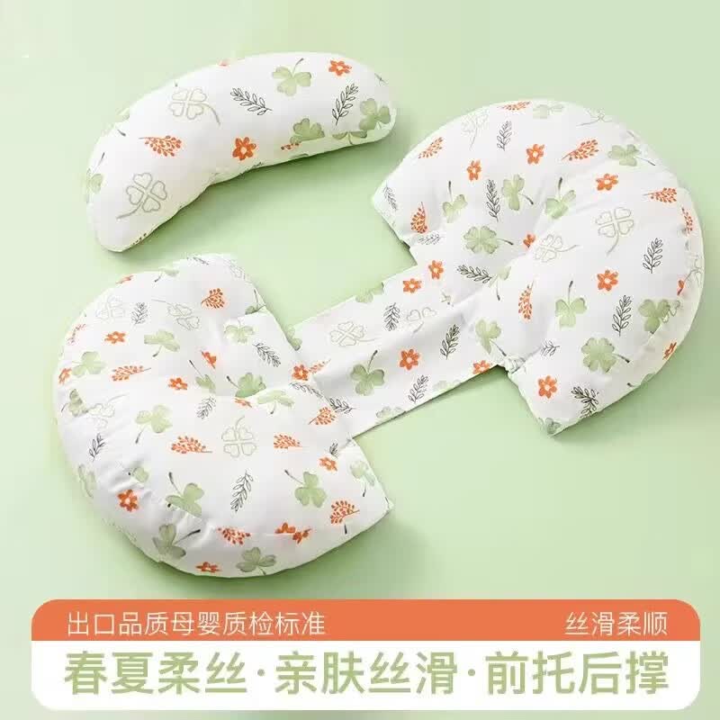 孕妇枕护腰侧睡枕托 托腹u型侧卧抱枕睡觉专用孕期靠枕用品 四叶草【印花款】All洗+送调节枕