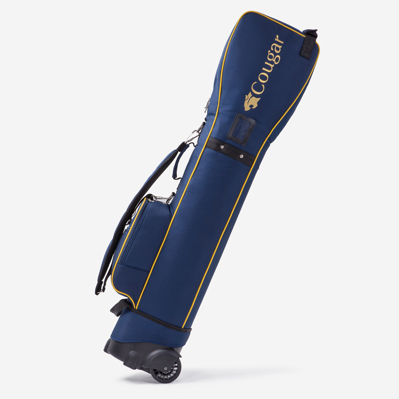 UGAR高尔夫球包 男女多功能拖轮航空包 耐磨尼龙轻便滑轮球杆袋筒包 深蓝色