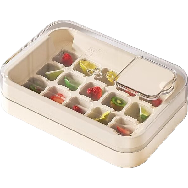 冰块模具食品级家用制冰盒冻冰块神器辅食盒奶酪分装储存速冻器 【食品级-15格】柠檬黄