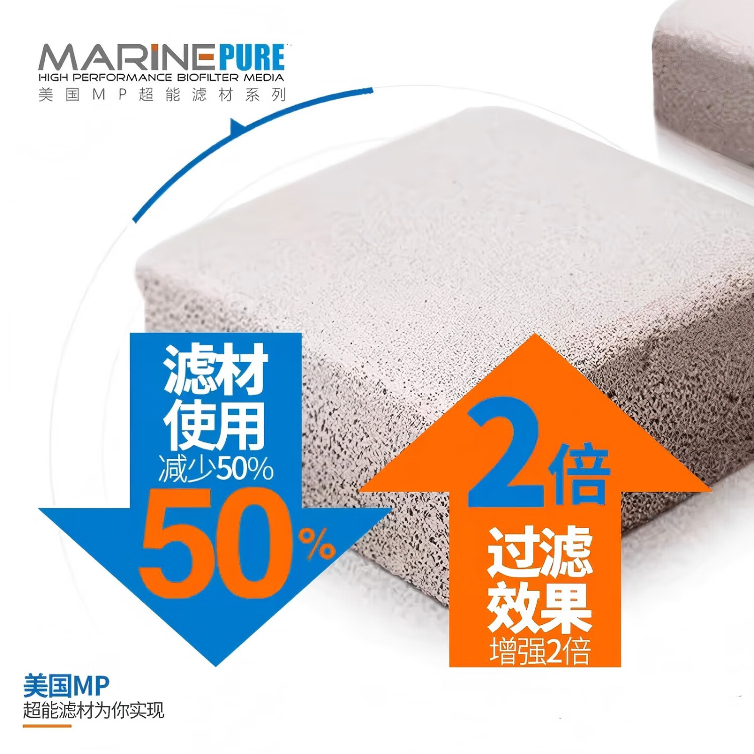鱼麒麟鱼缸滤材MP超能神砖海缸方砖过滤材料海水缸厚砖龙鱼专用过滤球 MP超能球【原装】/19L 桶装