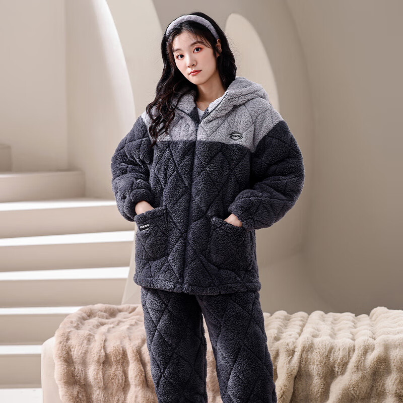 ����ӡ��Ӻ�ɺ����˯�¶���Ů������޼��޼Ҿӷ�Ůʿ��ů��װ���⴩ BC2483Ů��������ޡ� L ��/����160-165 ����100-120