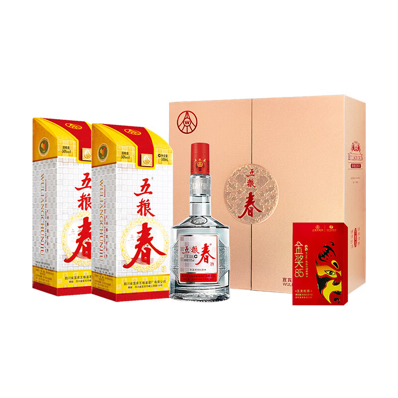 五粮液一代五粮春50度礼盒&川红梦之红礼盒150g