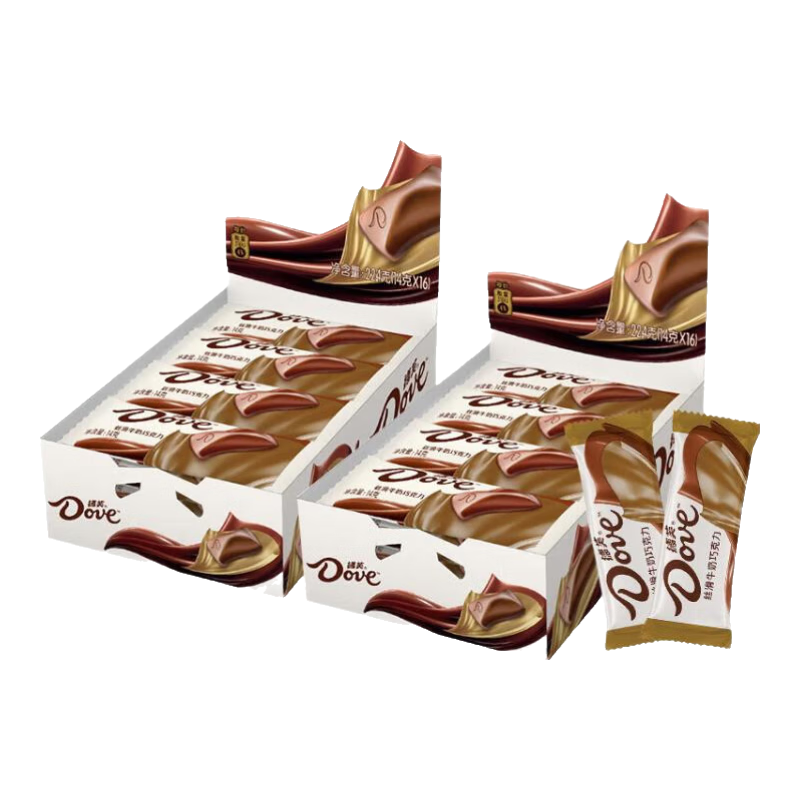 德芙丝滑牛奶巧克力盒装224克情人节礼物糖果年货零食喜糖A 德芙224克盒装*2