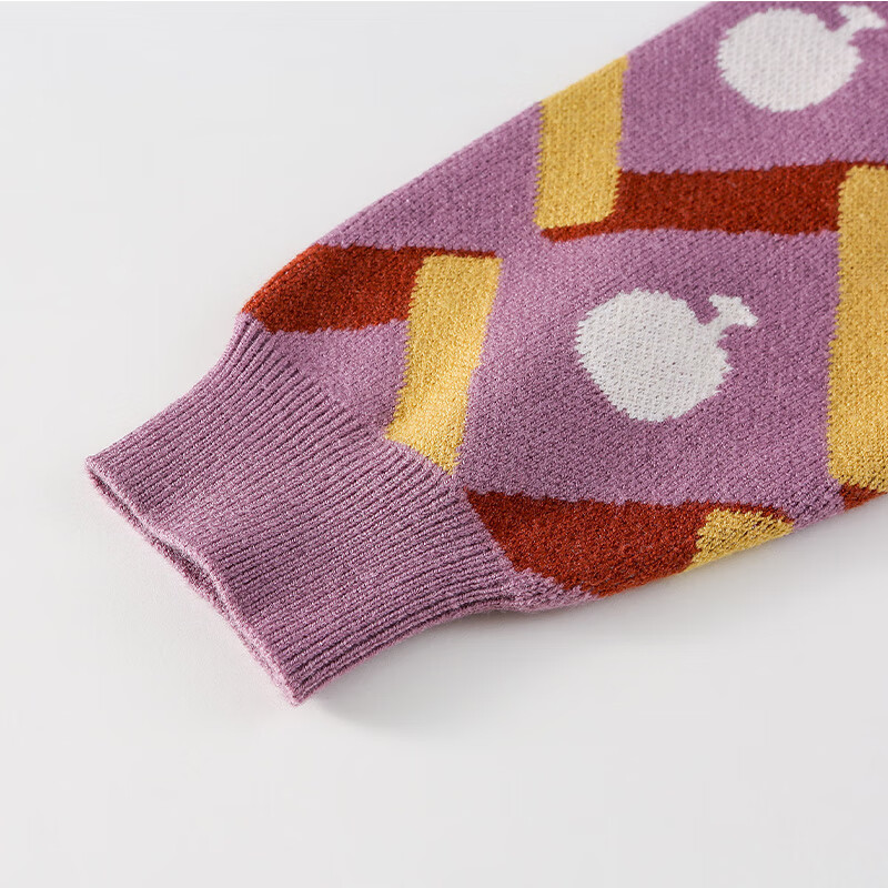 棉花堂（cottontown）【抗静电】棉花堂儿童宽松保暖毛衣男童女童宝宝复古套头针织衫 蓝色 140 140/68