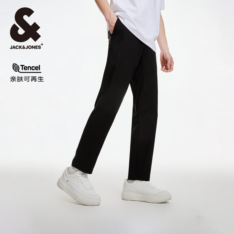 杰克·琼斯（JACK&JONES）男装商务休闲长裤子简约百搭男裤合集 224314056黑色 33 180 京东折扣/优惠券