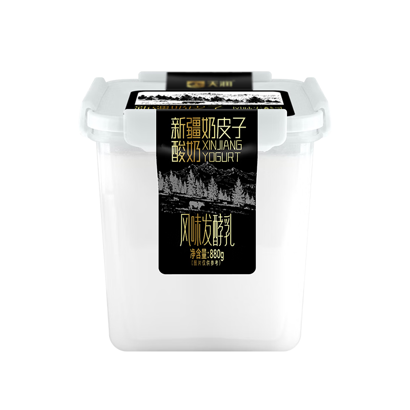 天润新疆奶皮子低温酸奶 880g*1桶装 生牛乳发酵 桶装酸奶换购