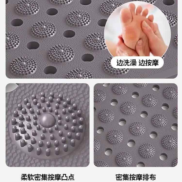 佳洁利环保tpe材质浴室防滑地垫淋浴房洗澡防摔垫浴缸卫生间脚底按摩垫 卡其（按摩） 88cm*58cm 1件数 （大号）环保无味