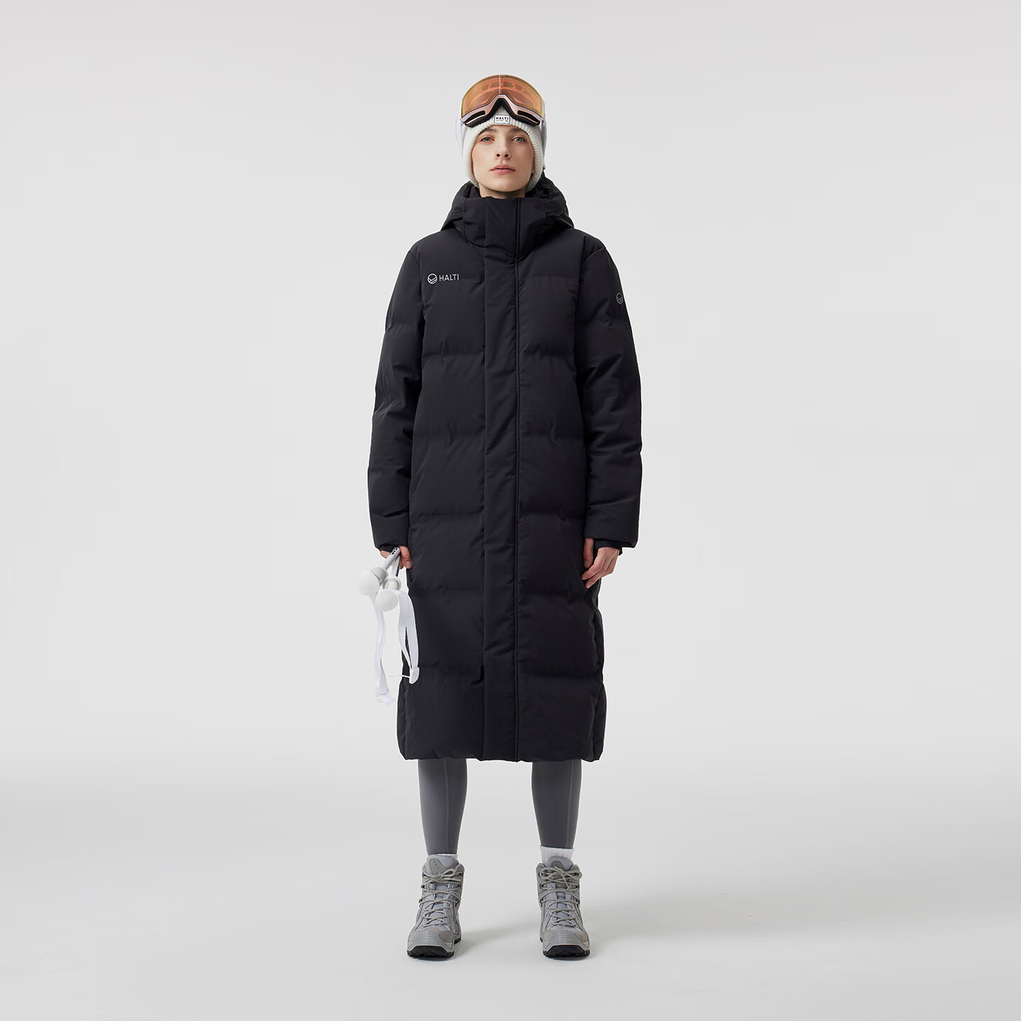 HALTI哈尔迪羽绒服男女同款中长款95鹅绒运动户外冬季新款外套708S 陨石黑 S 165/84A