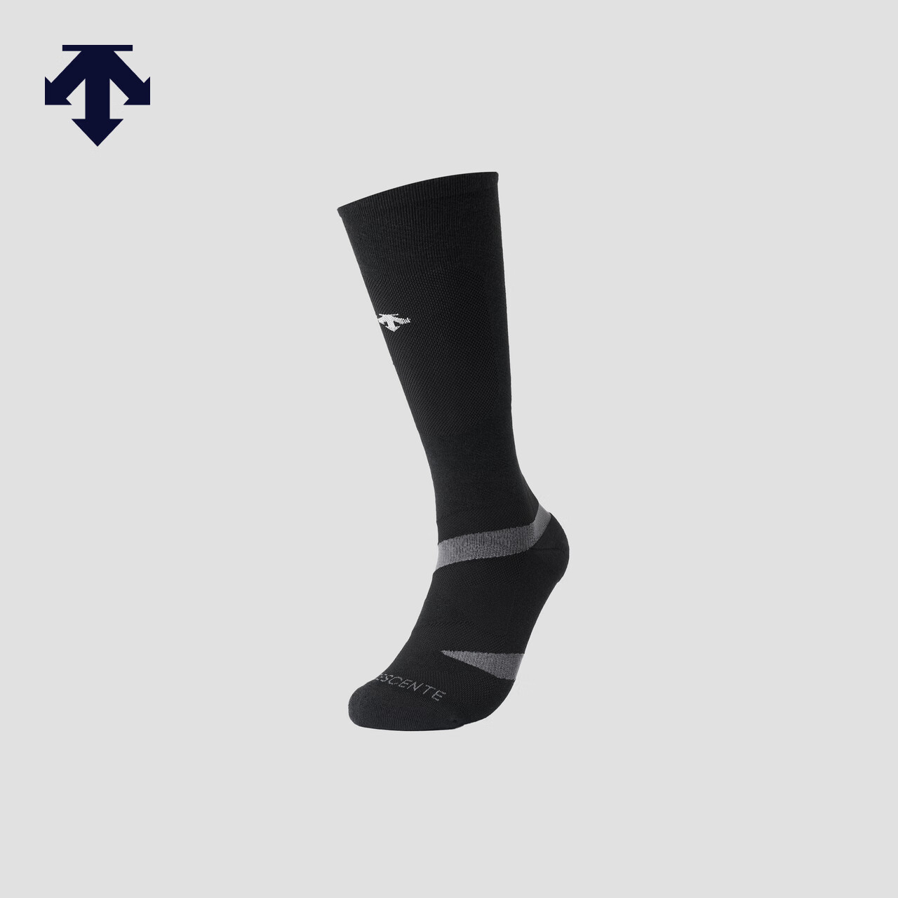DESCENTE迪桑特RUNNING系列跑步运动健身男女同款高筒袜 BK-黑色 M