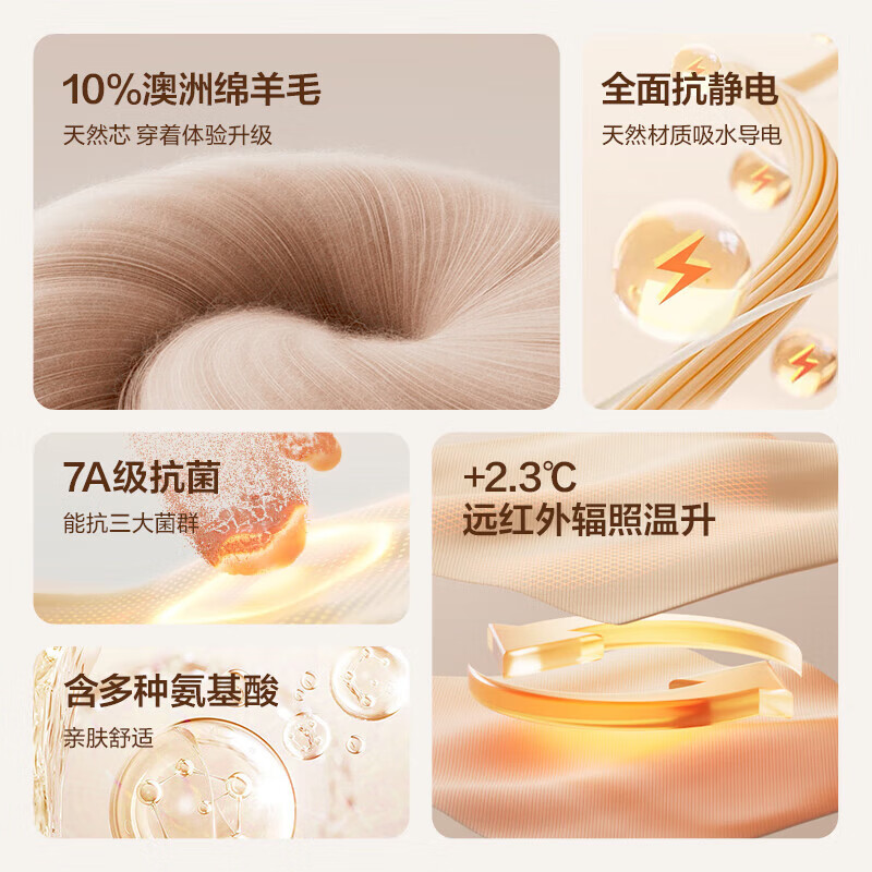 网易严选[新品]热咖803羊毛控温加厚保暖内衣70S超细德绒美肤衣7A抗菌发热 男款-岩灰 XL