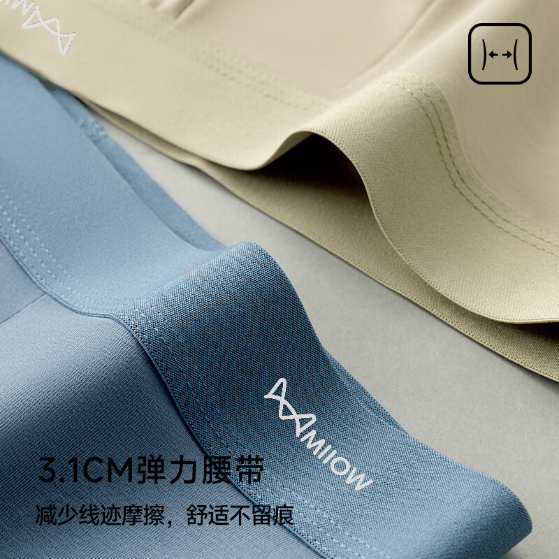 猫人(MiiOW)男士内裤男纯棉抑菌裆四角裤宽松透气大码男生短裤裤衩 深灰+浅灰+天蓝 2XL