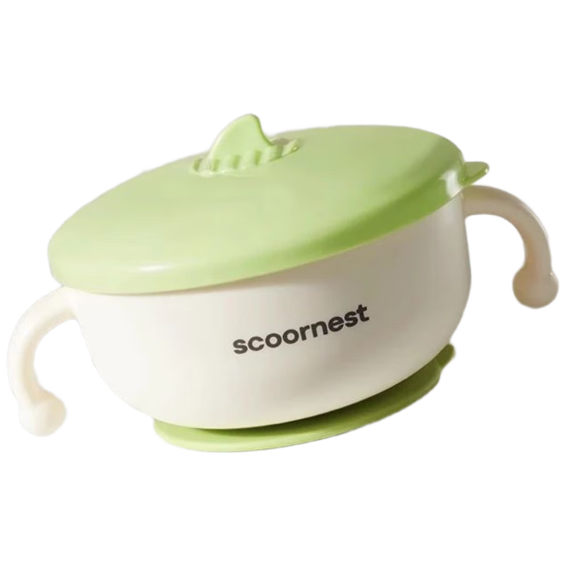 科巢寶寶輔食碗保溫碗嬰兒專用吸管勺兒童防燙全套餐具吸盤316L
