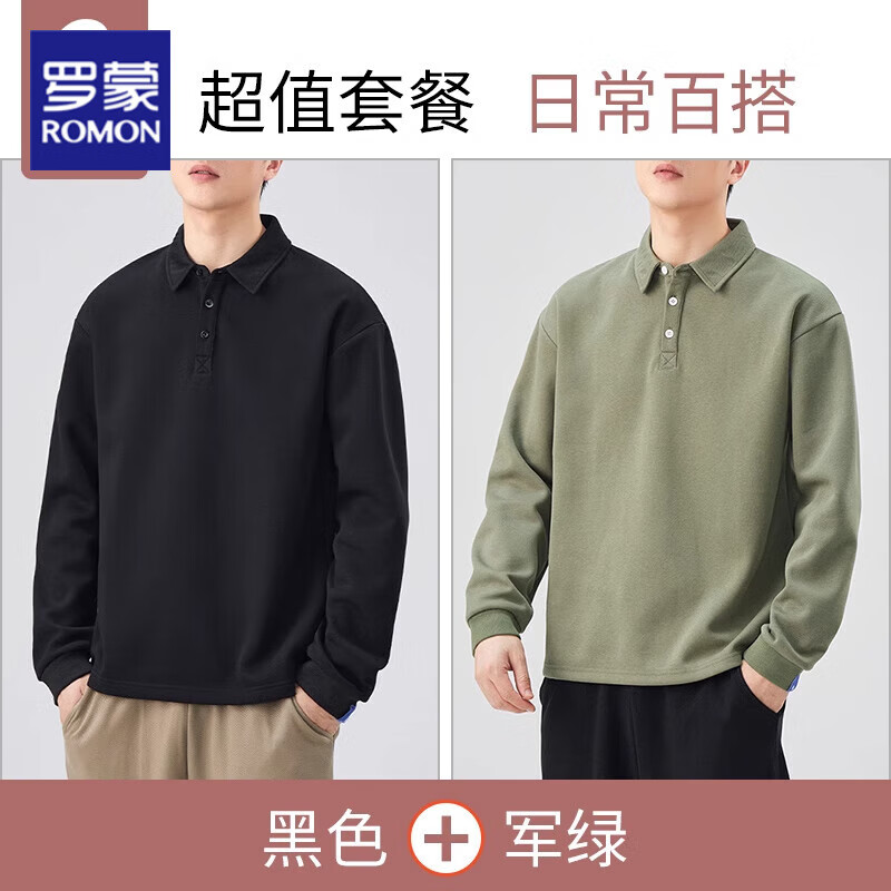 ���ڲ��������ɣ�ROMON��polo���г��䴺����t���д�ɫ��װ�����ذ��＾���������ʿ ��ɫ+���� 4XL ��180-200� 159.78Ԫ