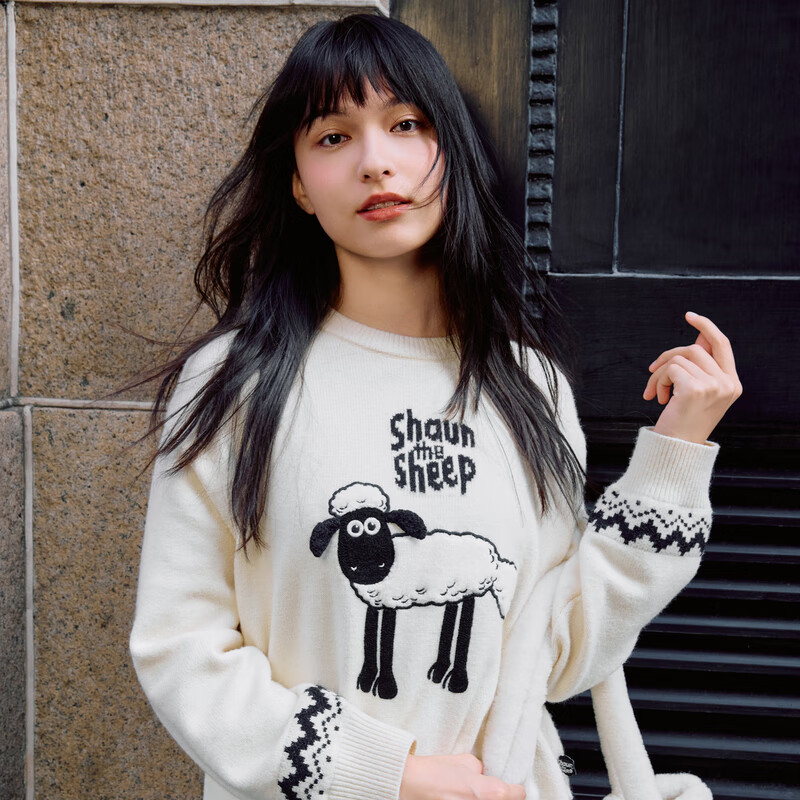 乐町小羊肖恩联名线套衫 哑米白 XL