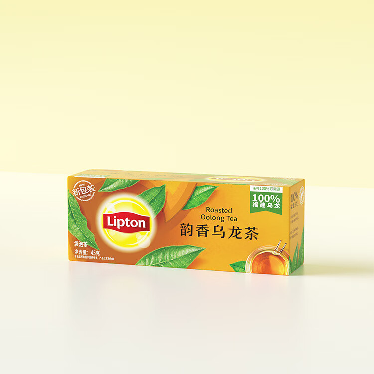 立頓（Lipton）烏龍茶葉袋泡茶花草茶食品冷泡茶葉果茶 韻香烏龍茶25包【45g*1盒】