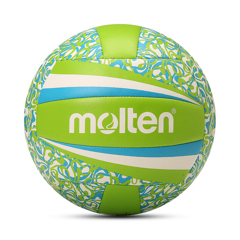 摩騰（molten）新款沙灘排球耐磨PU軟皮機縫排球 5號 軍綠色