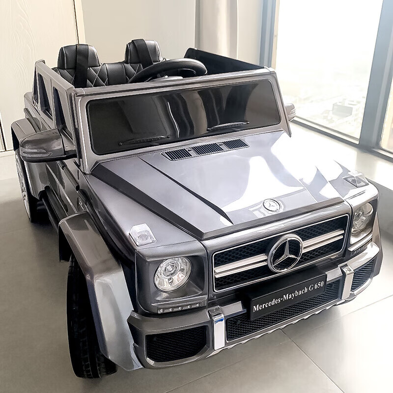 孩儿乖奔驰大G儿童电动越野车可坐大人双人带遥控可驾驶载人礼物玩具车 烤漆白四驱+自驾+皮座+全功能
