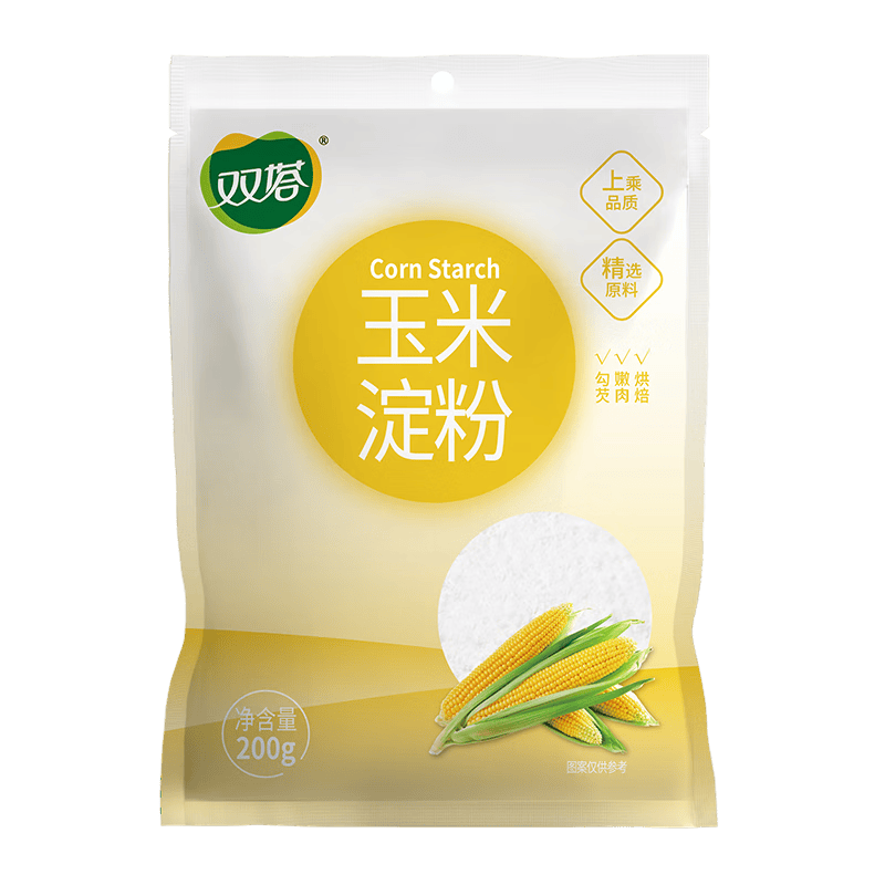 雙塔 玉米淀粉200g*2家用生粉炸酥肉裹肉粉勾芡涼粉餅干蛋糕烘焙原料