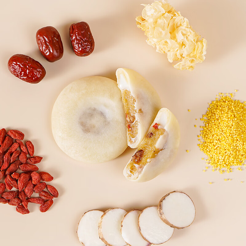 法米诺银耳小米山药饼红枣枸杞麻薯糕点营养早餐休闲解馋零食袋装400g 银耳小米山药饼1袋400g