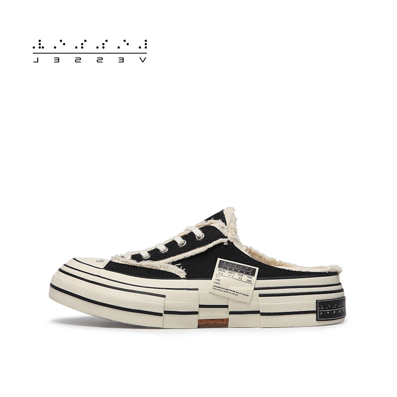 XVESSEL【赵丽颖同款】经典款半拖帆布鞋增高厚底女潮流夏季百搭 夜光半拖S19X003 37