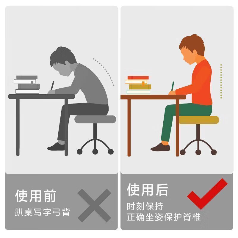 通用英尔健中小学生护腰坐垫驼背坐姿器腰靠垫器力量训练器械 烟波蓝【人体工学护腰脊椎】久坐不累 儿童款【姿态】动态环绕支撑