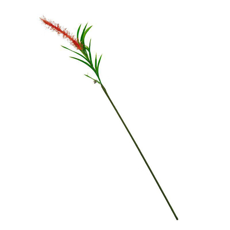 仿真植物狗尾巴草麦穗羽毛长杆逗猫棒带铃铛耐咬神器互动猫咪玩具 仿真小麦(一支，绿色)