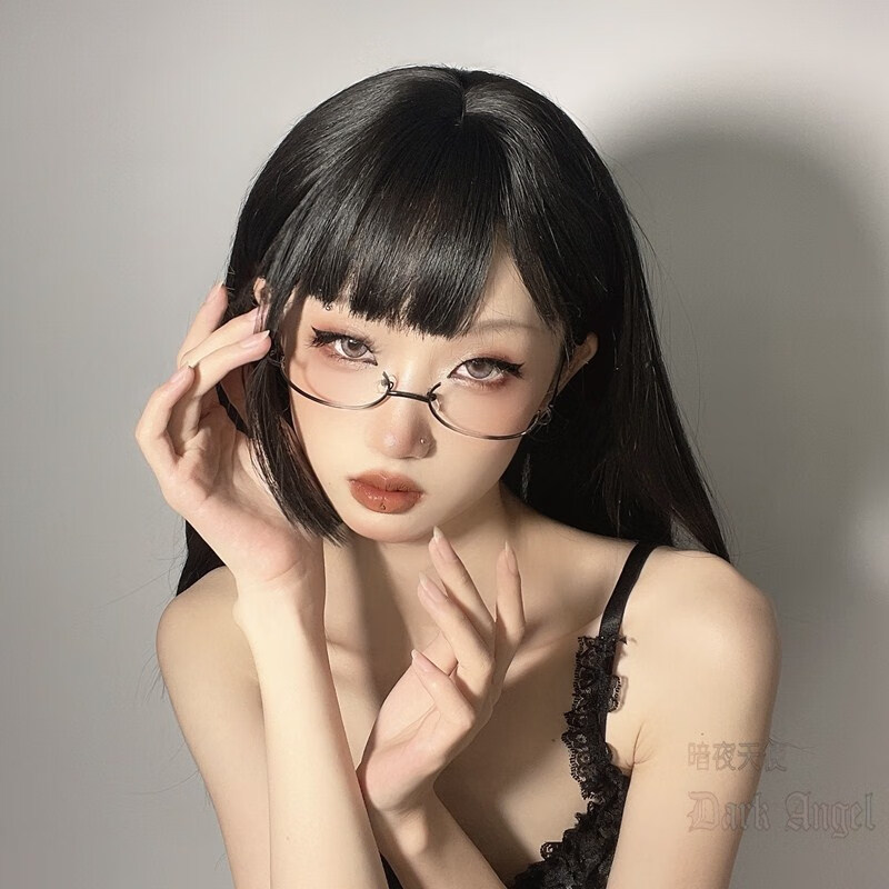 泉途士 下半框眼镜框架网红纯欲日系cos二次元女无镜片上半截下装饰