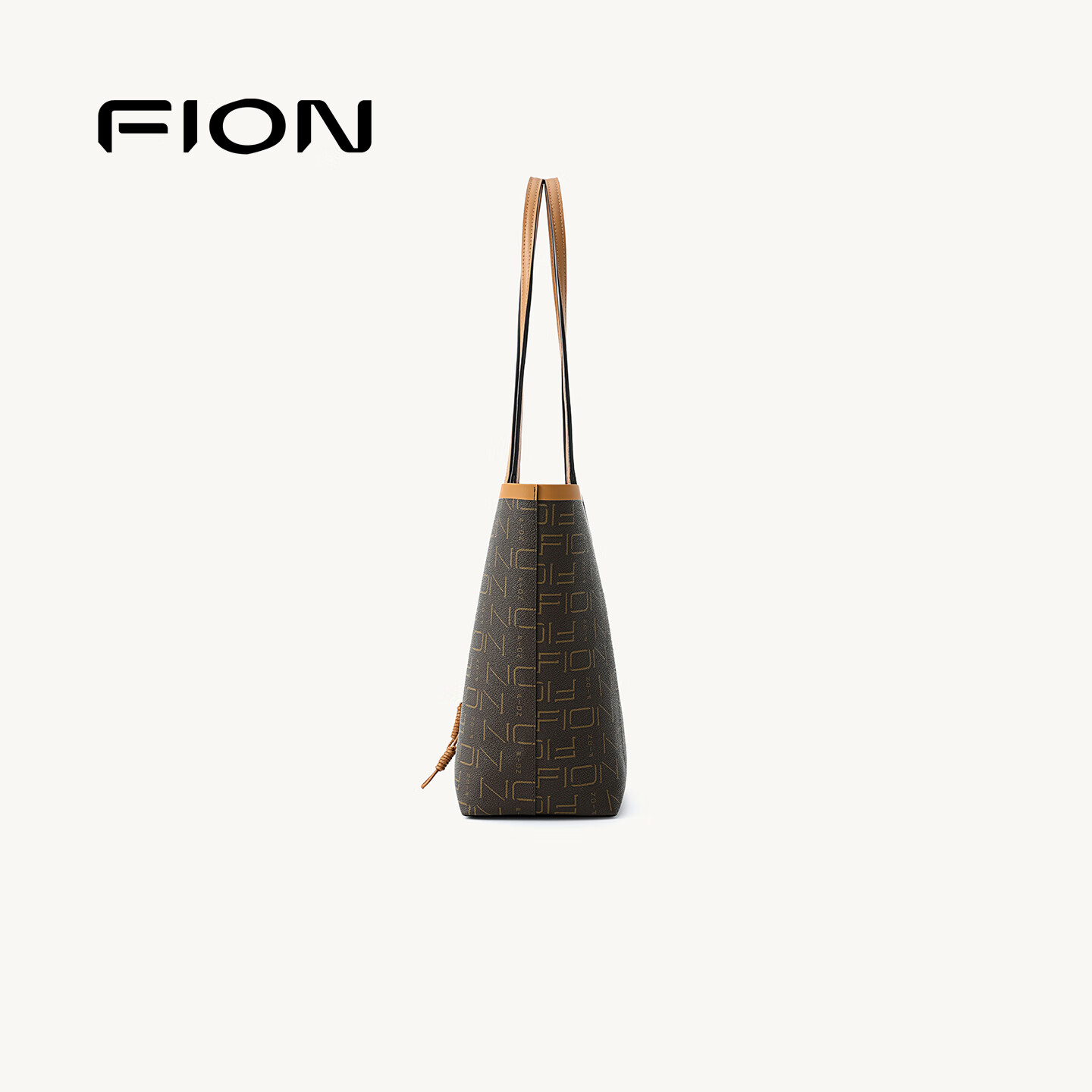 菲安妮(FION)包包女包205新款米奇系列托特包经典老花女士单肩包 圣诞礼物 啡/棕