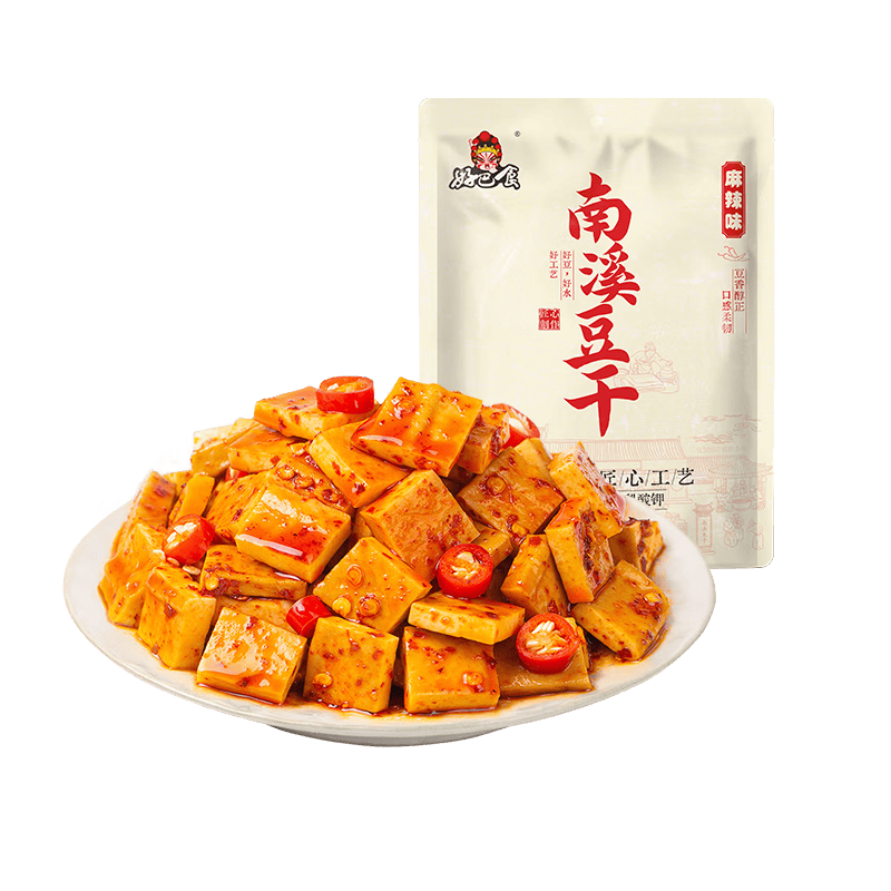 好巴食南溪豆干麻辣味468g/袋0反式脂肪酸高蛋白地道川味休闲零食