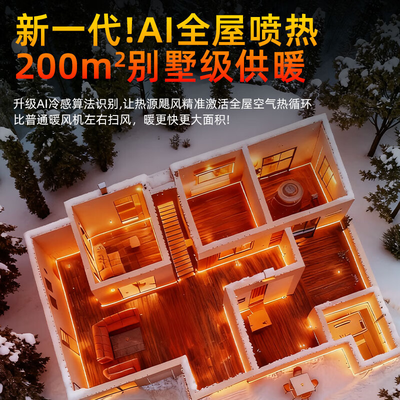 尚度【智能节能省电王·全屋速热】电热取暖器暖风机石墨烯电暖气家用浴室大面积50平方卧室静音小太阳 旗舰版丨小程序APP丨语音智控丨变频静音节能 25年新款米家生态链丨工厂直销丨5年质保90天试用