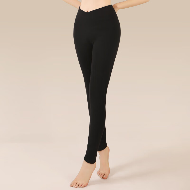 古今(GUJIN)保暖裤女士含绵羊毛贴片秋裤女加绒加厚冬季打底高弹修身防寒舒适 紫色 【加厚防寒】 L (95-120斤)