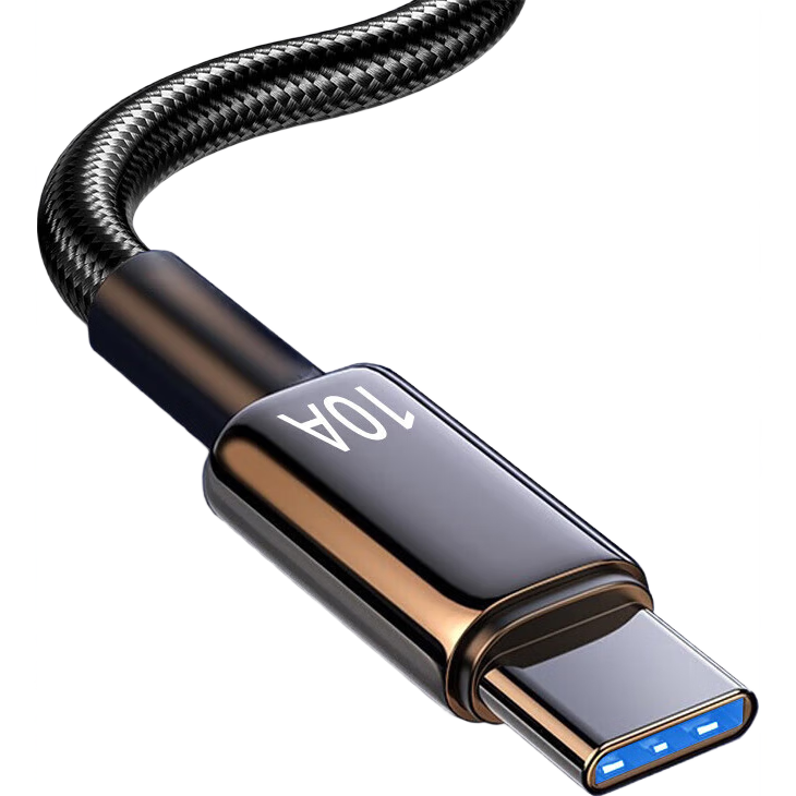 Type-C手机数据线10A快充适用华为荣耀小米魅族VIVOPPO车载平板通用闪充电线 绅士黑【1条装】 3米