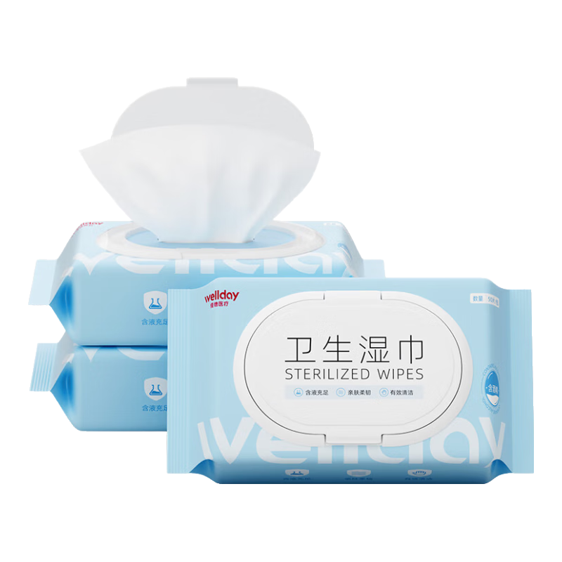 ά�£�WELLDAY��99.9%ɱ��6�����˾ƾ�ʪ�� 3����150Ƭ 25.8Ԫ����12.9Ԫ/����