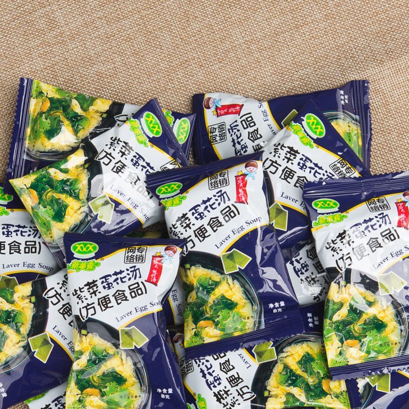 新美香速食湯菠菜蛋花湯沖泡即食湯方便食品紫菜雞蛋湯鮮蔬芙蓉湯 【8克】紫菜速食湯 12【袋】