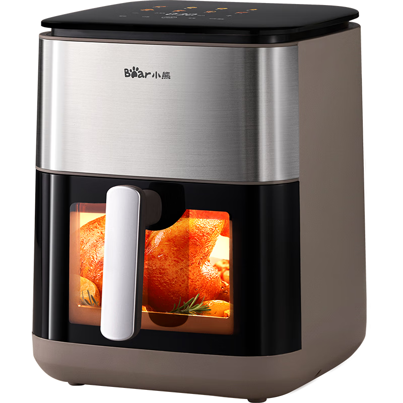 小熊（Bear）空气炸锅 不用翻面 双热源金属内腔 6.2L家用大容量蒸汽嫩炸 2100W炸烤一体机 QZG-E20V7