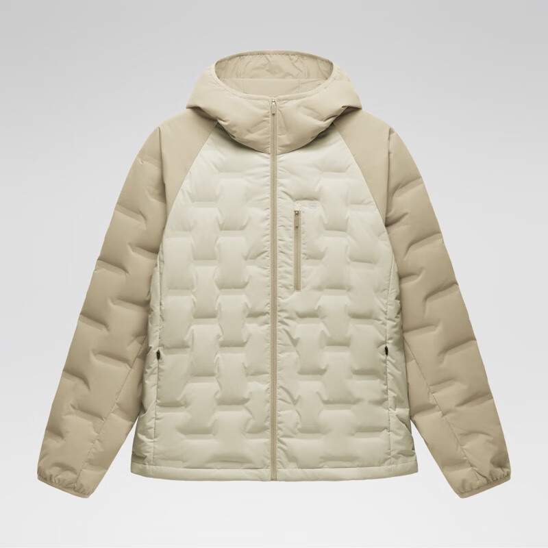 蕉内（Bananain）氢气女士轻薄羽绒服连帽秋冬新款保暖外套 桦木拼浅驼棕 M