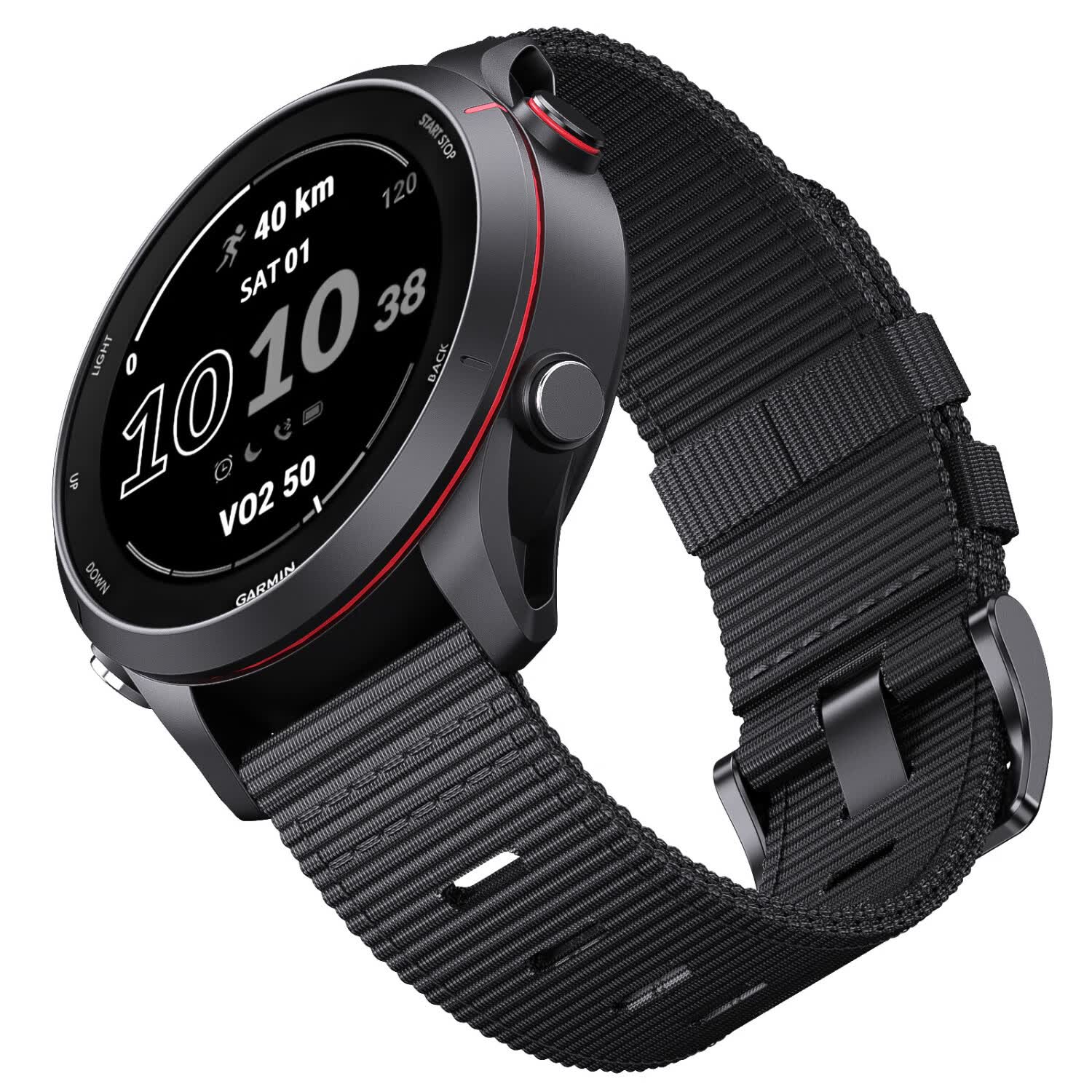 ENDUROBAND适用佳明Garmin手表表带 适配255/265/965/745/venu3/2原装战术尼龙快拆表带 黑色 佳明255/265/965