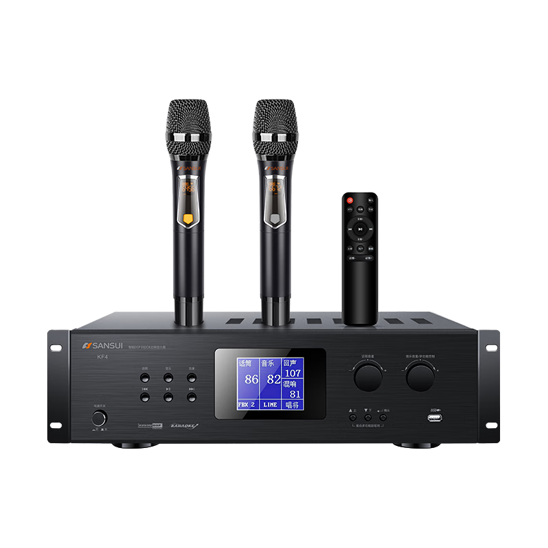 山水（SANSUI）KF4 家庭ktv音響功放機(jī) 定阻功率放大器 家用卡包音箱專用智能音響功放帶藍(lán)牙