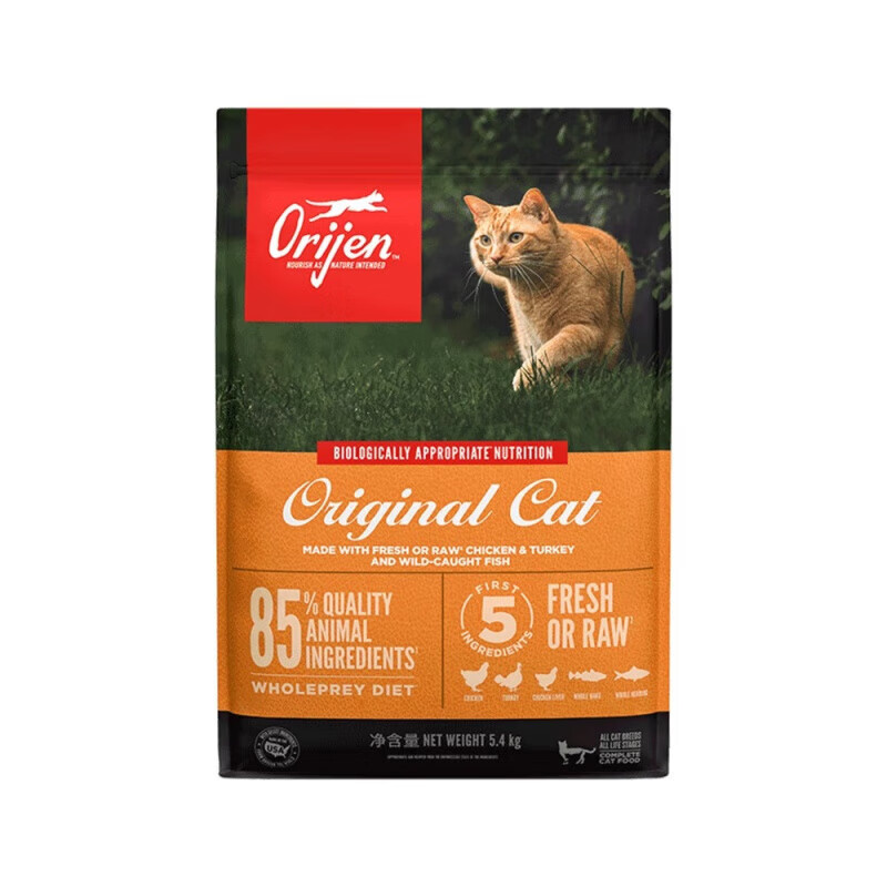 ORIJENOrijen渴望猫粮 成猫幼猫粮 全价通用无谷原味鸡肉进口5.4kg 5.4kg鸡肉溯源(26年4月)