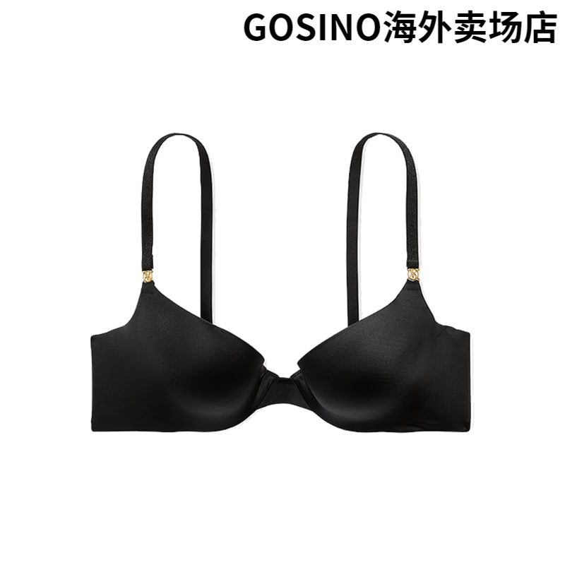 维多利亚的秘密（Victoria's Secret）性感时尚V型舒适聚拢无痕胸罩文胸内衣女夏 54A2黑色聚拢-5724 85D 38D