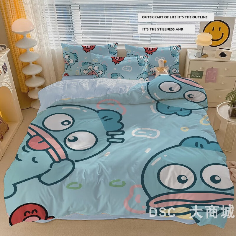 金帝柔卡通动漫小丑鱼汉顿儿童可爱四件套学生宿舍床上用品耐 小丑鱼-01 单件被罩160*210 床单款 （被套150*200cm） 式-1