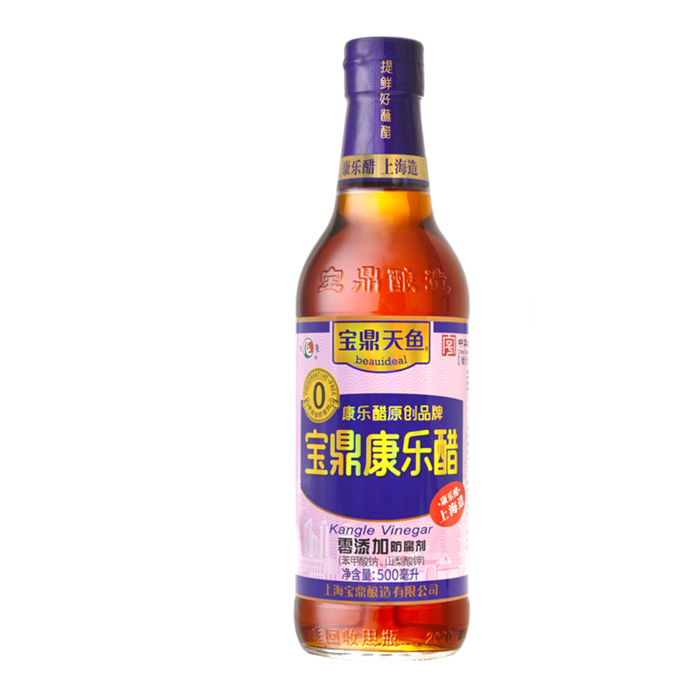 宝鼎天鱼上海宝鼎康乐醋500ml米醋海鲜醋大闸蟹醋饺子醋凉拌零添加防腐剂