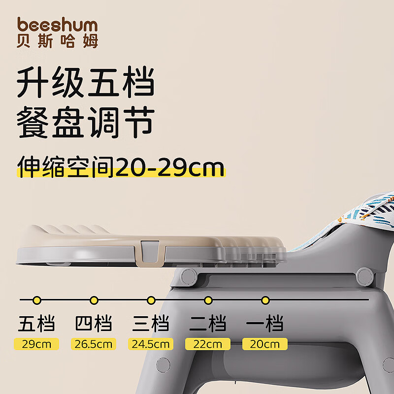 Beeshum贝斯哈姆宝宝餐椅家用同款肯德基高度可调婴儿餐椅成长吃饭餐桌椅 【豪华款K200】蒙因绿