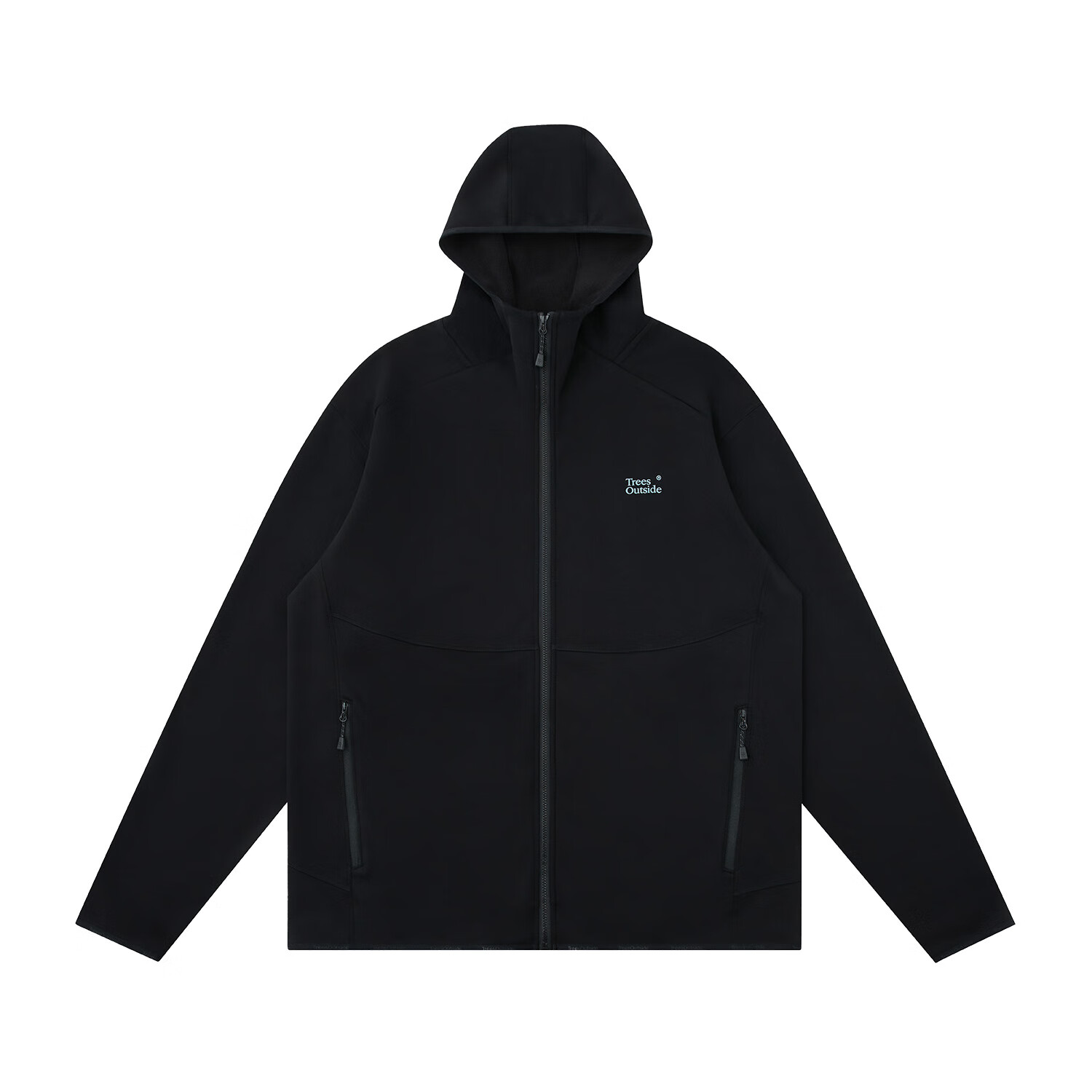 warmtreesTreesOutside羊毛莱赛尔混纺针织连帽夹克秋冬季时尚外套运动上衣 漫暮黑 L