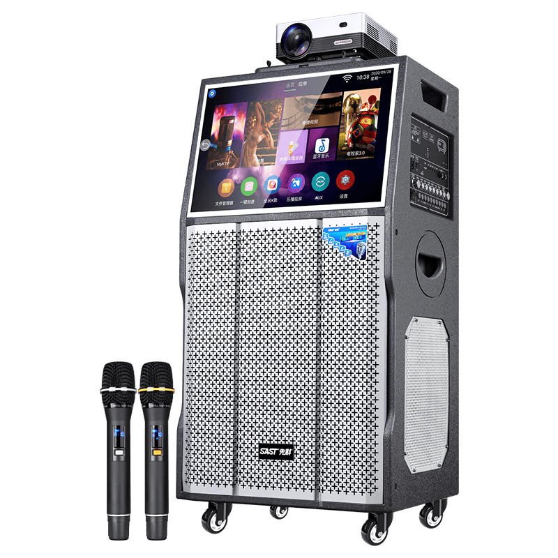 先科家庭ktv音響套裝家用卡拉ok點(diǎn)歌機(jī)一體機(jī)戶外廣場(chǎng)舞k歌帶顯示屏大功率重低音無(wú)線雙麥拉桿視頻機(jī) 頂奢|V89投影音響一體+百吋幕布15吋低音+2T