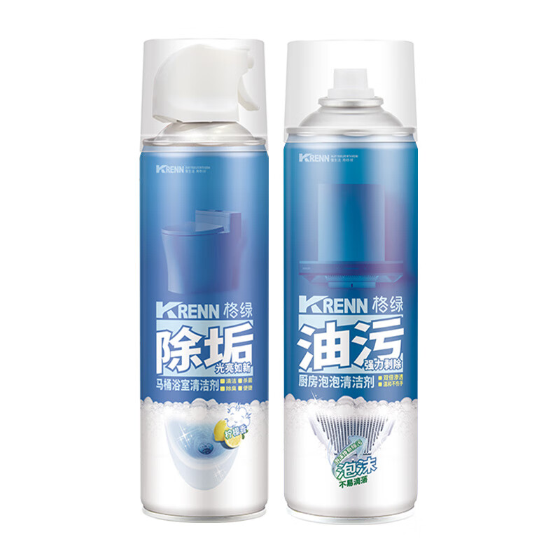 格绿马桶浴室清洁剂500ml+厨房泡泡清洁剂500ml买一赠一 厨卫清洁神器 马桶浴室清洁剂500ml 【赠送】厨房泡泡清洁剂500ml大容量